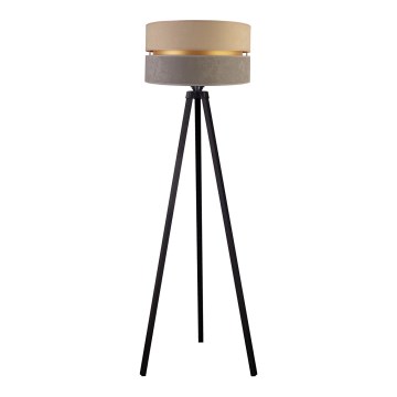 Duolla - Golvlampa DUO 1xE27/60W/230V diameter 44 cm beige/grå/wenge