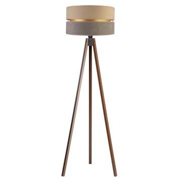 Duolla - Golvlampa DUO 1xE27/60W/230V diameter 44 cm beige/grå/wenge