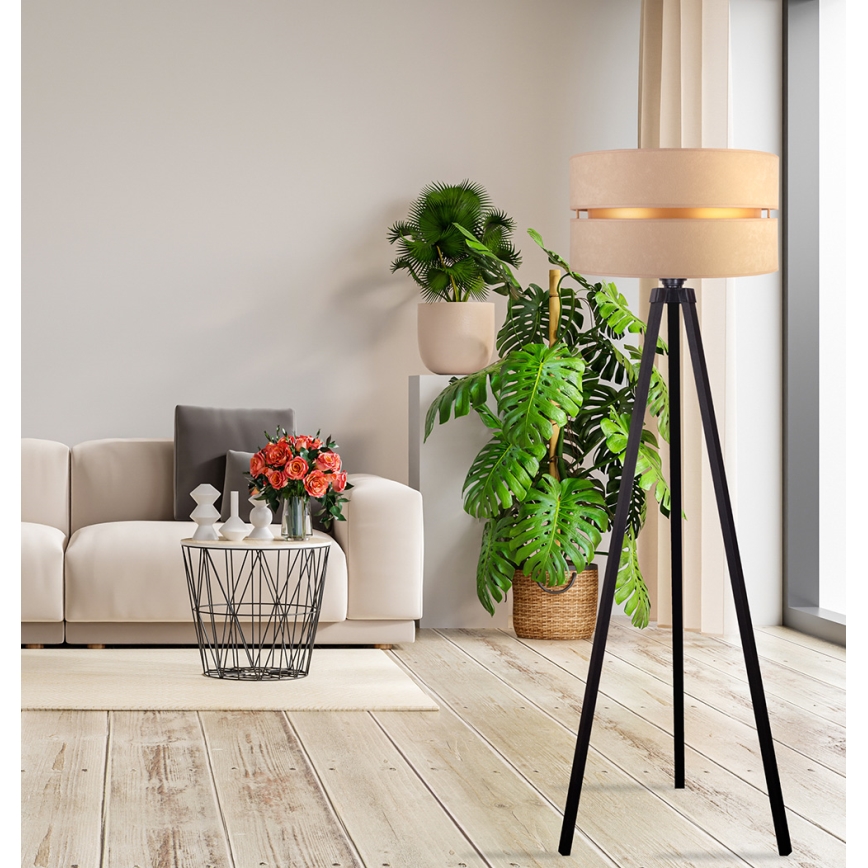 Duolla - Golvlampa DUO 1xE27/60W/230V diameter 44 cm beige/wenge