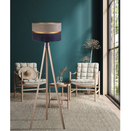 Duolla - Golvlampa DUO 1xE27/60W/230V diameter 44 cm grå/blå/beige