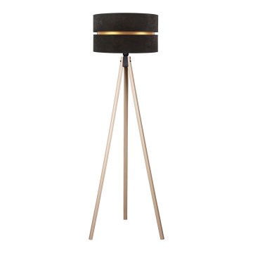 Duolla - Golvlampa DUO 1xE27/60W/230V diameter 44 cm svart/beige