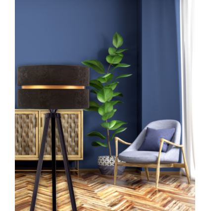 Duolla - Golvlampa DUO 1xE27/60W/230V diameter 44 cm svart/wenge