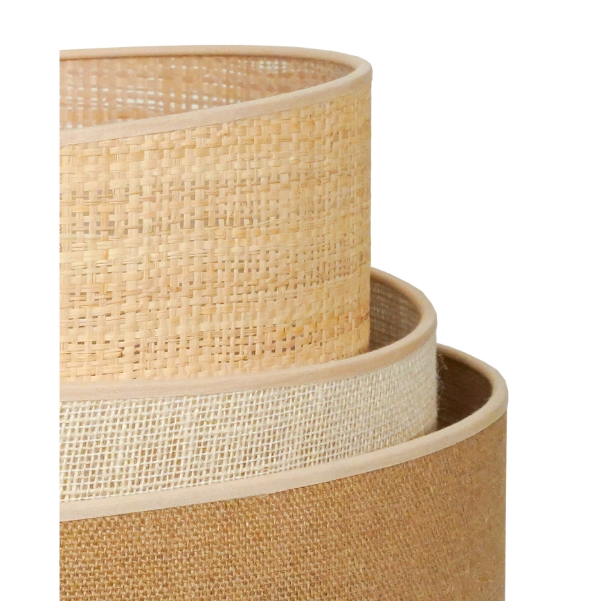 Duolla - Golvlampa YUTE TRIO 1xE27/15W/230V diameter 45 cm brun/grå/beige