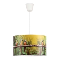Duolla - Hängande ljuskrona med textilsladd för barn PARROTS 1xE27/40W/230V diameter 35 cm