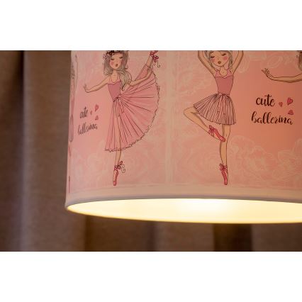Duolla - Hängande ljuskrona med textilsladd för barn PRINT M 1xE27/40W/230V diameter 35 cm ballerina