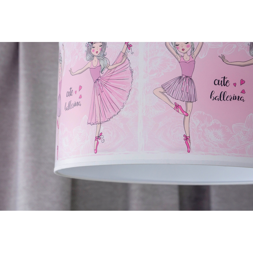 Duolla - Hängande ljuskrona med textilsladd för barn PRINT M 1xE27/40W/230V diameter 35 cm ballerina