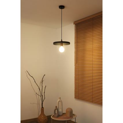 Duolla - Hänglampa på kabel IRONLINE 1xE27/15W/230V Ø 30 cm svart/koppar