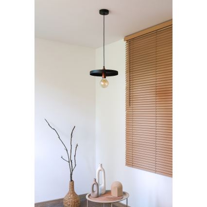 Duolla - Hänglampa på kabel IRONLINE 1xE27/15W/230V Ø 30 cm svart/koppar