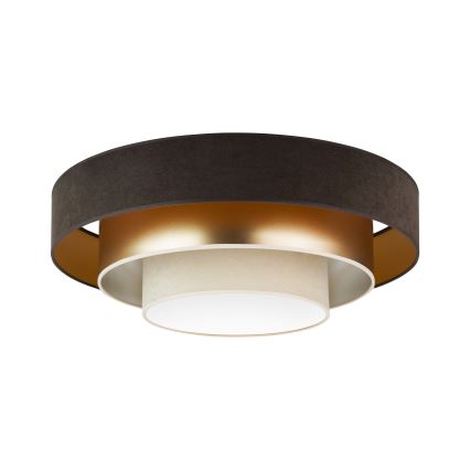 Duolla - LED taklampa LUNETA LED/26W/230V diameter 60 cm 4000K brun/guld/grädde