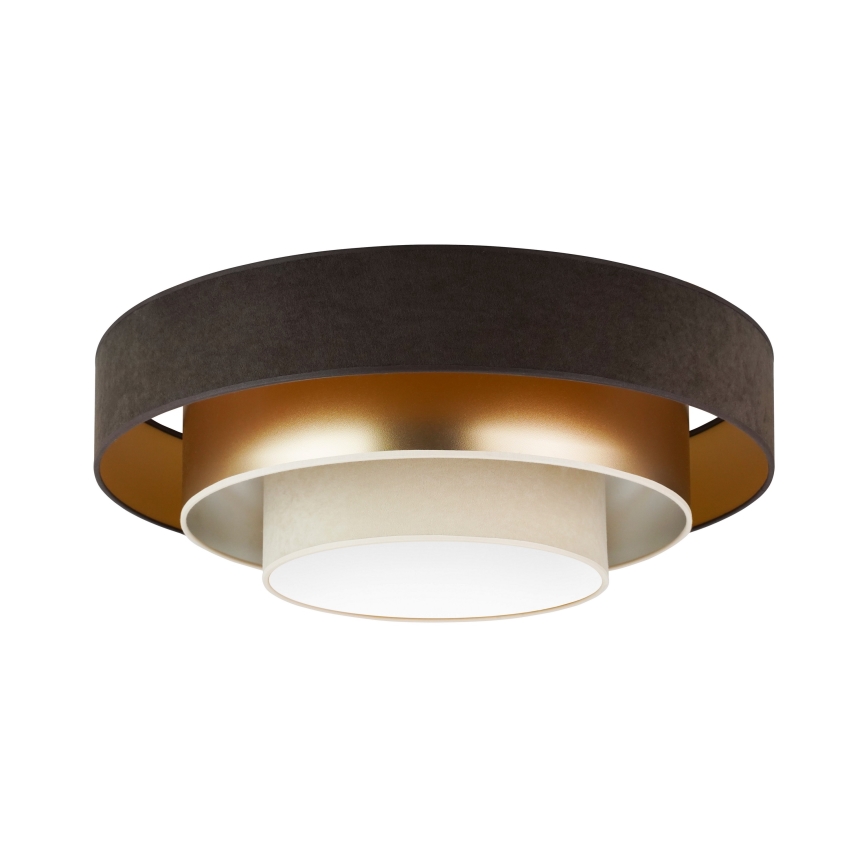 Duolla - LED taklampa LUNETA LED/26W/230V diameter 60 cm 4000K brun/guld/grädde