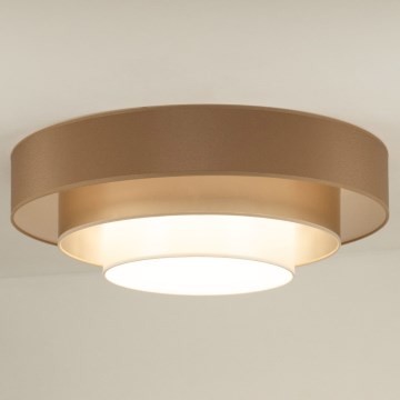 Duolla - LED taklampa LUNETA LED/26W/230V diameter 60 cm 4000K brun/guld/vit