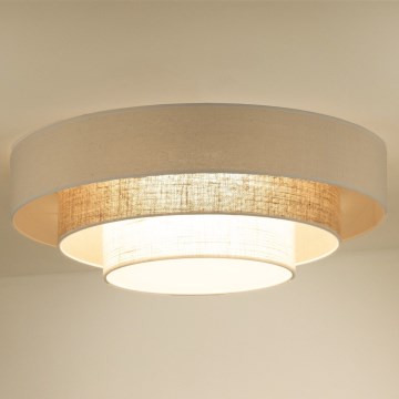 Duolla - LED taklampa LUNETA LED/26W/230V diameter 60 cm 4000K grädde/brun