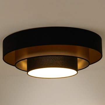 Duolla - LED taklampa LUNETA LED/26W/230V diameter 60 cm 4000K svart/guld
