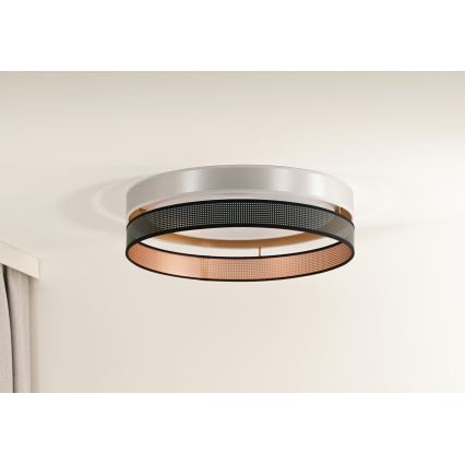 Duolla - LED taklampa ROLLER DUO SHINY LED/24W/230V diameter 45 cm silver/svart