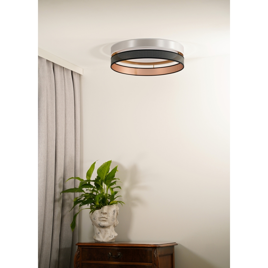 Duolla - LED taklampa ROLLER DUO SHINY LED/24W/230V diameter 45 cm silver/svart