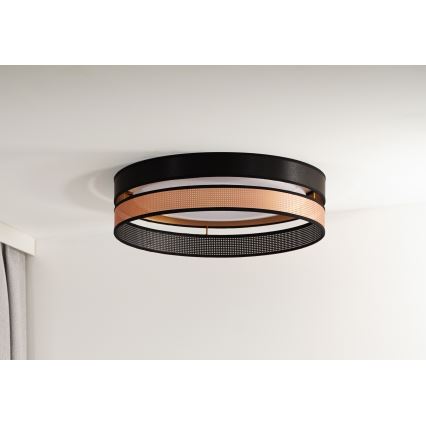 Duolla - LED taklampa ROLLER DUO SHINY LED/24W/230V diameter 45 cm svart/koppar