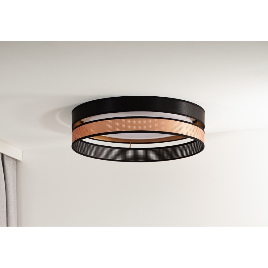 Duolla - LED taklampa ROLLER DUO SHINY LED/24W/230V diameter 45 cm svart/koppar