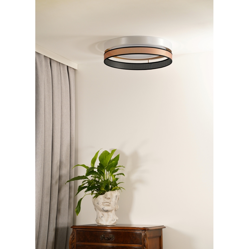 Duolla - LED taklampa ROLLER DUO SHINY LED/24W/230V diameter 45 cm vit/koppar