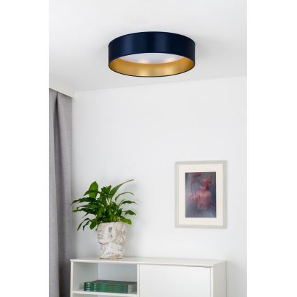 Duolla - LED taklampa ROLLER LED/24W/230V diameter 45 cm blå/guld