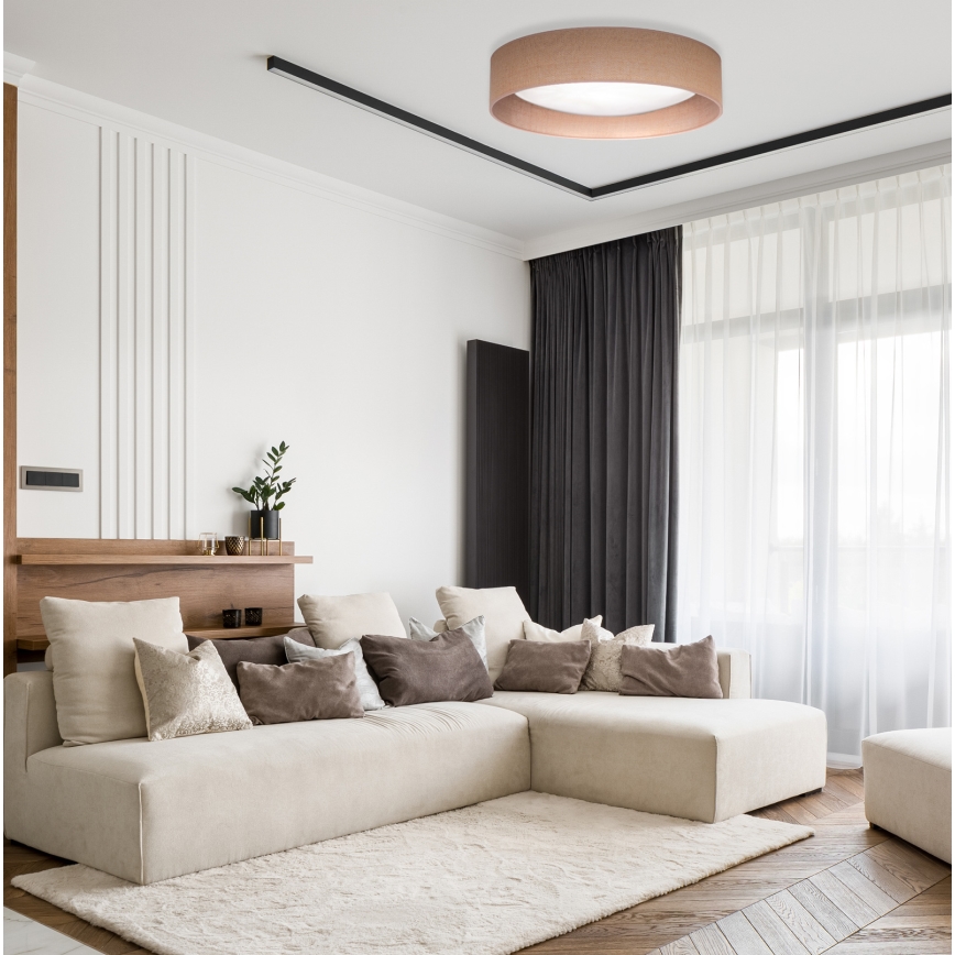 Duolla - LED taklampa ROLLER LED/24W/230V diameter 45 cm ljusbrun