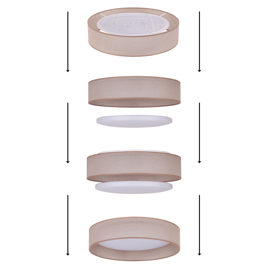 Duolla - LED taklampa ROLLER LED/24W/230V diameter 45 cm ljusgrå