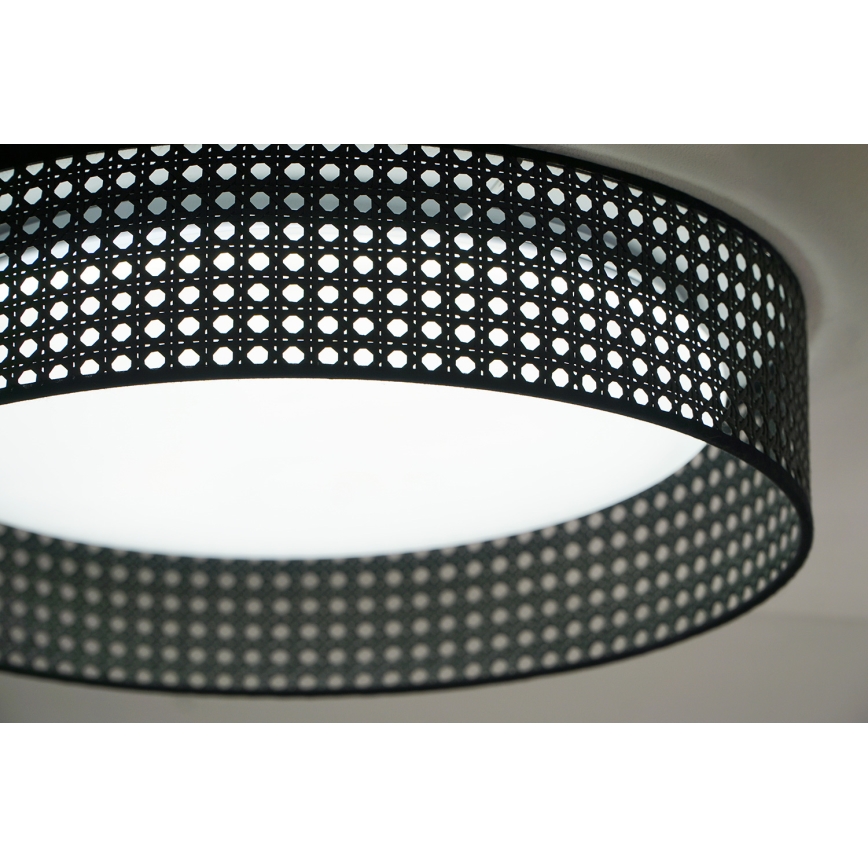 Duolla - LED taklampa ROLLER RATTAN LED/24W/230V diameter 45 cm svart