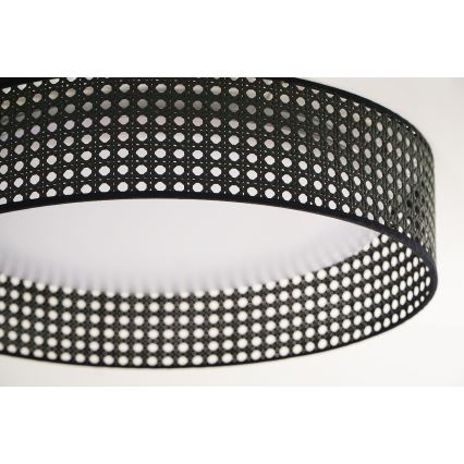 Duolla - LED taklampa ROLLER RATTAN LED/24W/230V diameter 45 cm svart