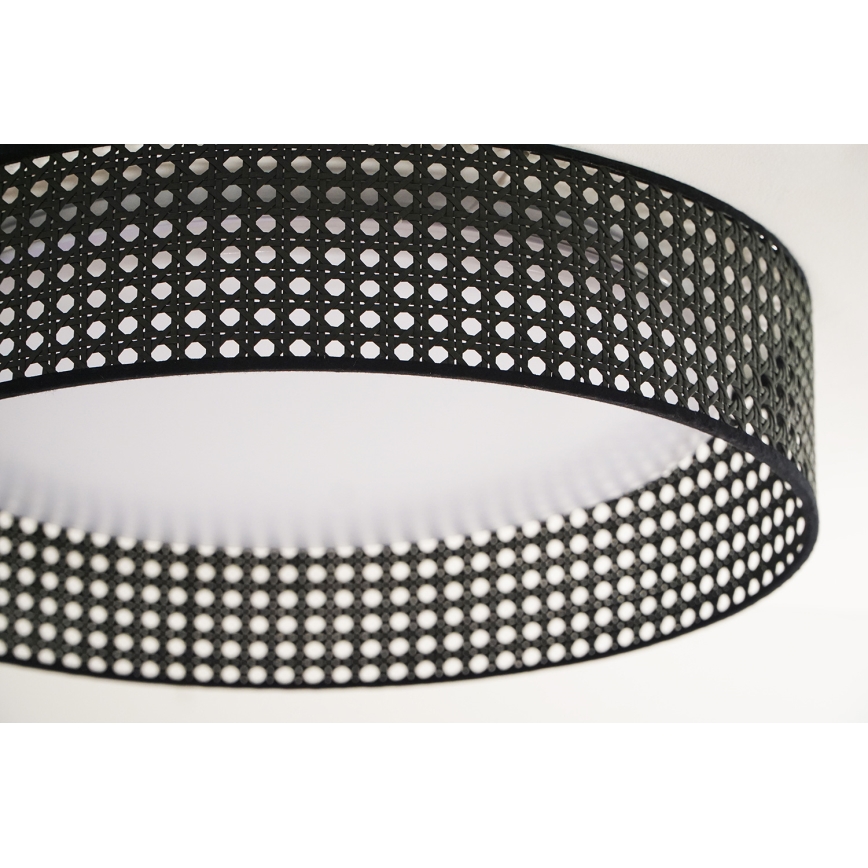 Duolla - LED taklampa ROLLER RATTAN LED/24W/230V diameter 45 cm svart