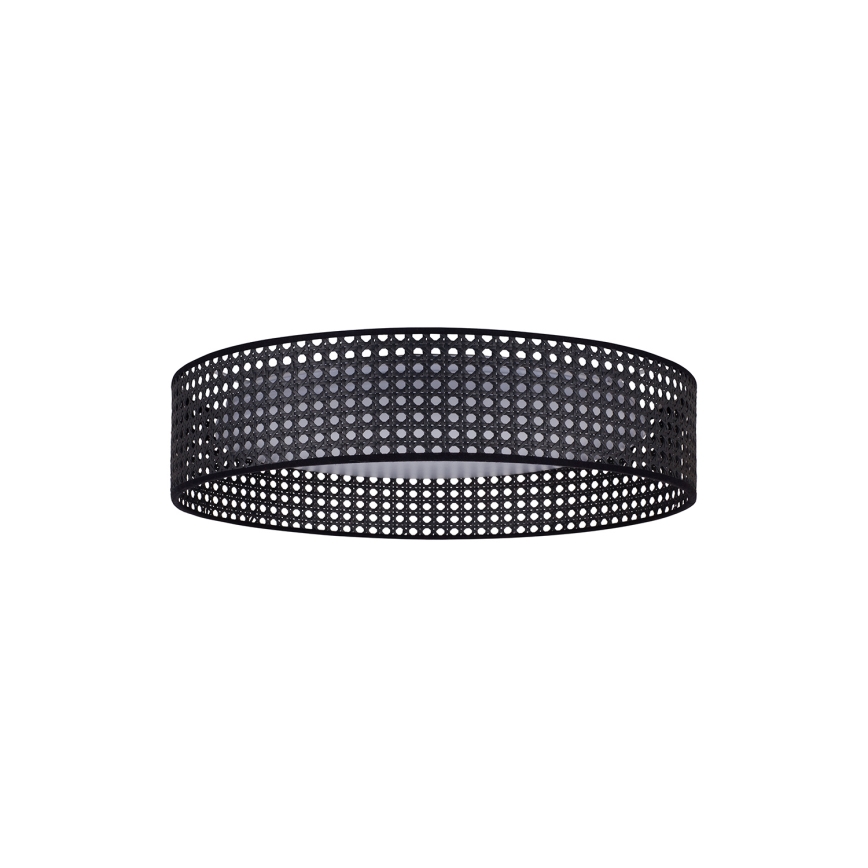 Duolla - LED taklampa ROLLER RATTAN LED/24W/230V diameter 45 cm svart