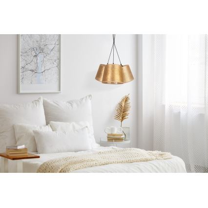 Duolla - Ljuskrona med snöre rosorSA 3xE27/40W/230V guld