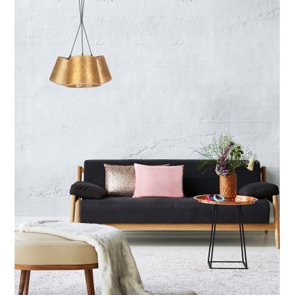 Duolla - Ljuskrona med snöre rosorSA 3xE27/40W/230V guld