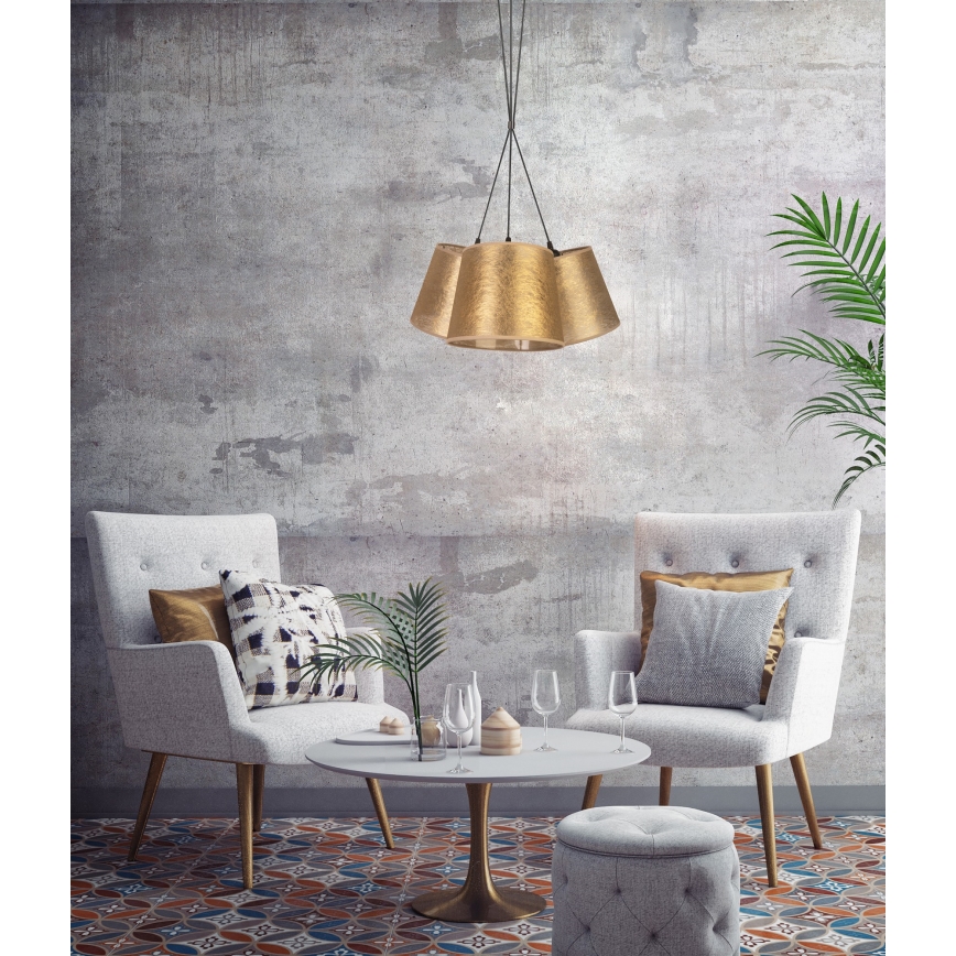 Duolla - Ljuskrona med snöre rosorSA 3xE27/40W/230V guld