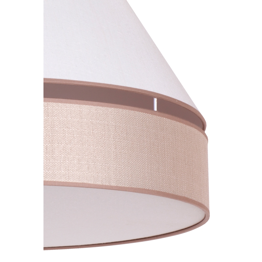 Duolla - Ljuskrona med textilsladd AVIGNON 1xE27/15W/230V diameter 50 cm vit/beige