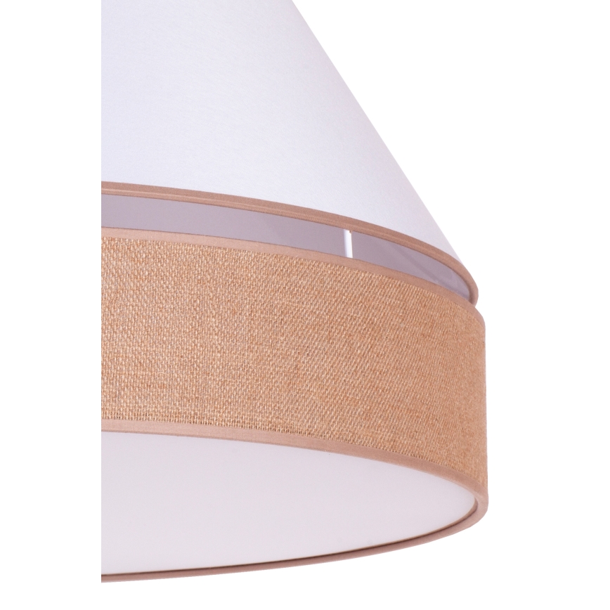 Duolla - Ljuskrona med textilsladd AVIGNON 1xE27/15W/230V diameter 50 cm vit/brun
