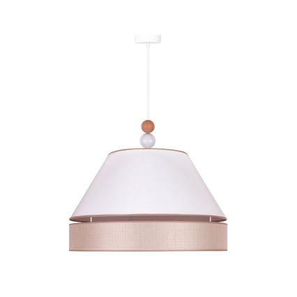 Duolla - Ljuskrona med textilsladd AVIGNON 1xE27/15W/230V diameter 60 cm vit/beige