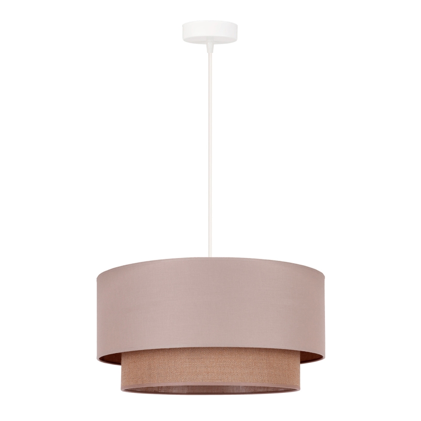 Duolla - Ljuskrona med textilsladd BOHO 1xE27/15W/230V diameter 45 cm beige/brun