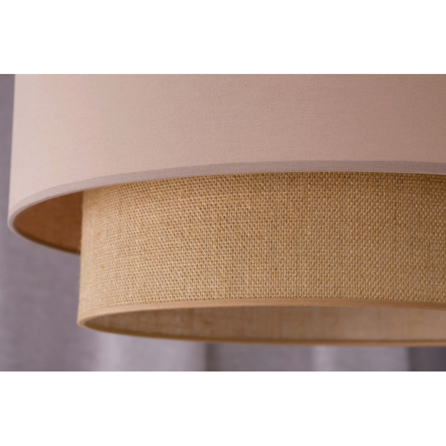 Duolla - Ljuskrona med textilsladd BOHO 1xE27/15W/230V diameter 45 cm beige/brun