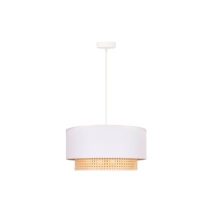 Duolla - Ljuskrona med textilsladd BOHO 1xE27/15W/230V diameter 45 cm grädde/rotting