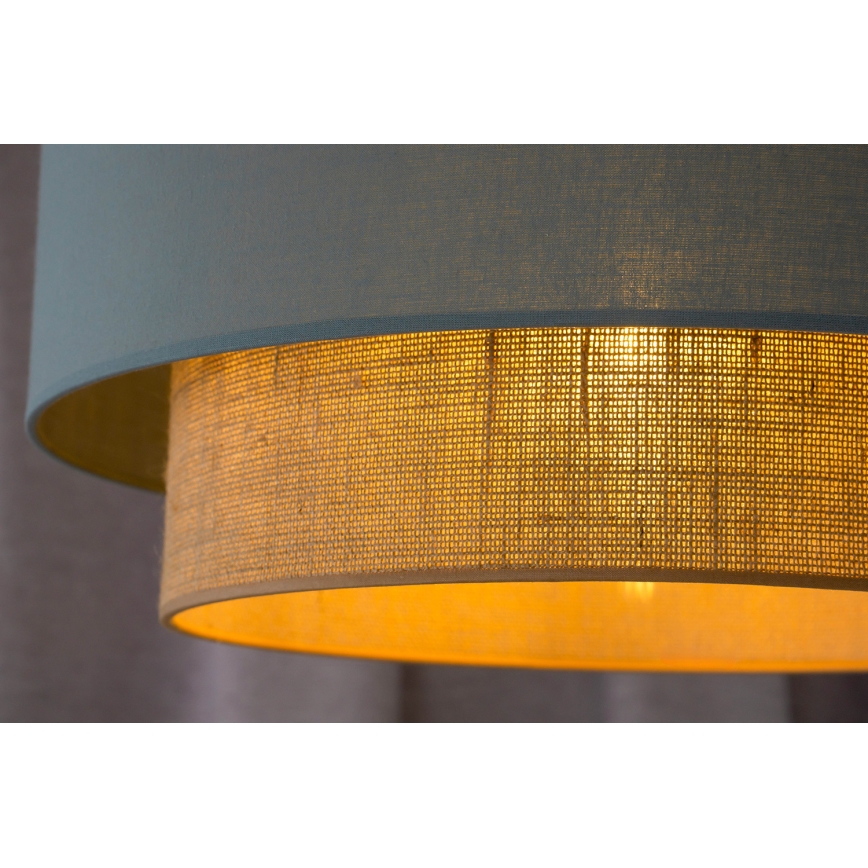 Duolla - Ljuskrona med textilsladd BOHO 1xE27/15W/230V diameter 45 cm grön/brun