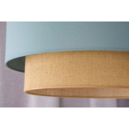 Duolla - Ljuskrona med textilsladd BOHO 1xE27/15W/230V diameter 45 cm grön/brun