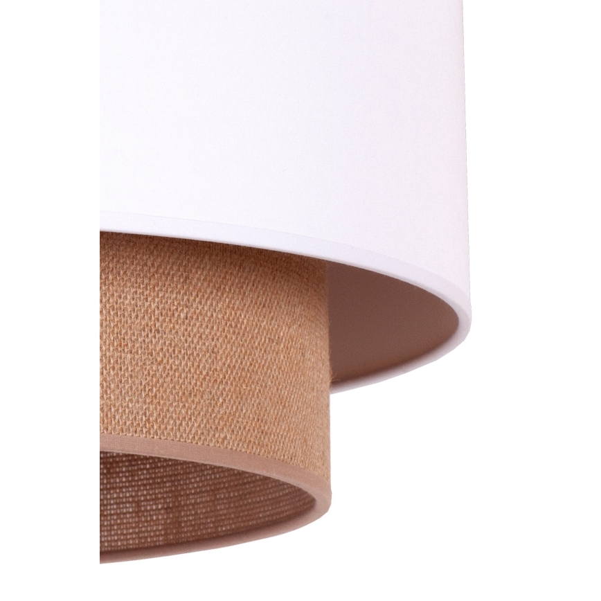 Duolla - Ljuskrona med textilsladd BOHO 1xE27/15W/230V diameter 45 cm vit/brun