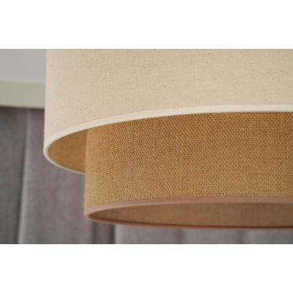 Duolla - Ljuskrona med textilsladd BOHO 1xE27/15W/230V diameter 60 cm beige/brun