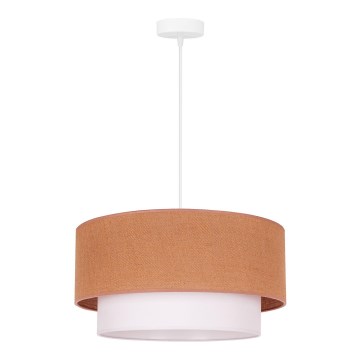 Duolla - Ljuskrona med textilsladd BOHO 1xE27/40W/230V diameter 45 cm beige/vit