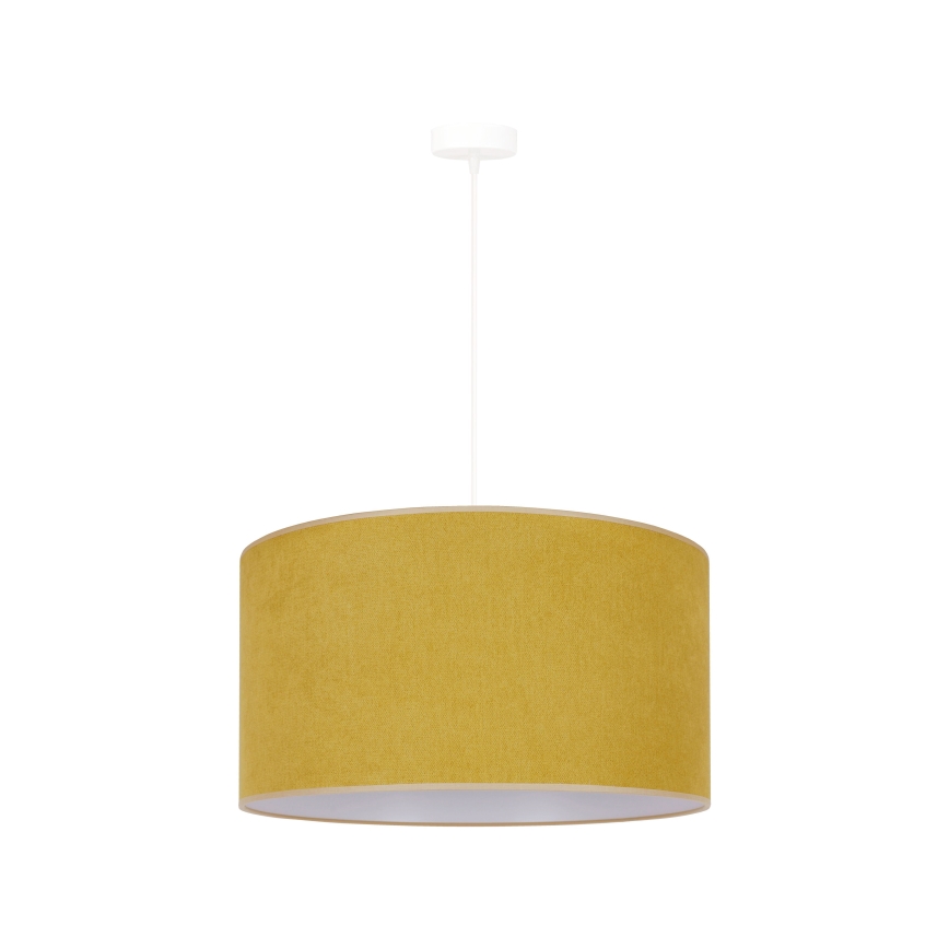 Duolla - Ljuskrona med textilsladd BRISTOL 1xE27/15W/230V diameter 45 cm gul/vit