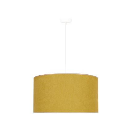 Duolla - Ljuskrona med textilsladd BRISTOL 1xE27/15W/230V diameter 45 cm gul/vit