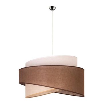 Duolla - Ljuskrona med textilsladd BROOKLYN 1xE27/40W/230V diameter 50 cm brun/beige/vit
