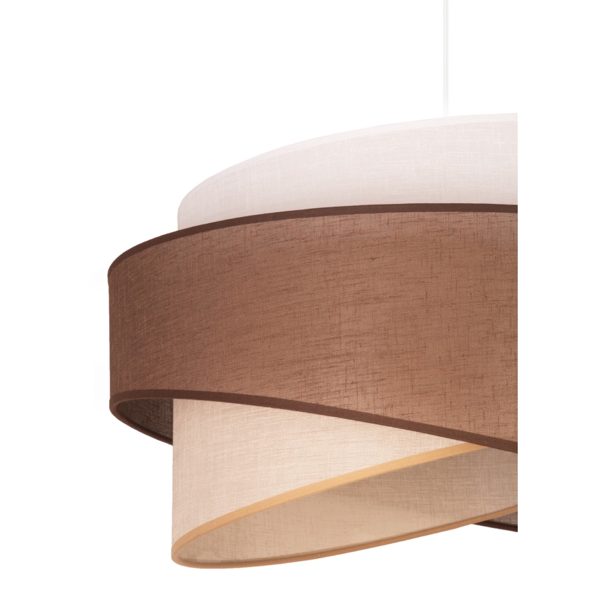 Duolla - Ljuskrona med textilsladd BROOKLYN 1xE27/40W/230V diameter 50 cm brun/beige/vit
