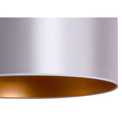 Duolla - Ljuskrona med textilsladd CANNES 1xE27/15W/230V diameter 45 cm silver/koppar