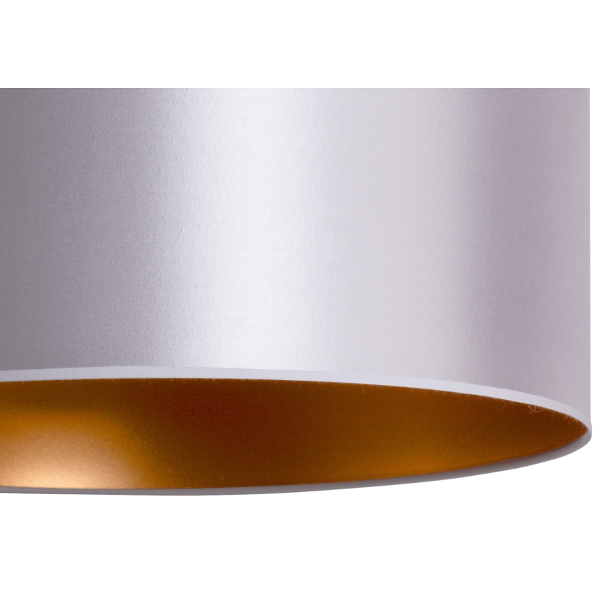 Duolla - Ljuskrona med textilsladd CANNES 1xE27/15W/230V diameter 45 cm silver/koppar