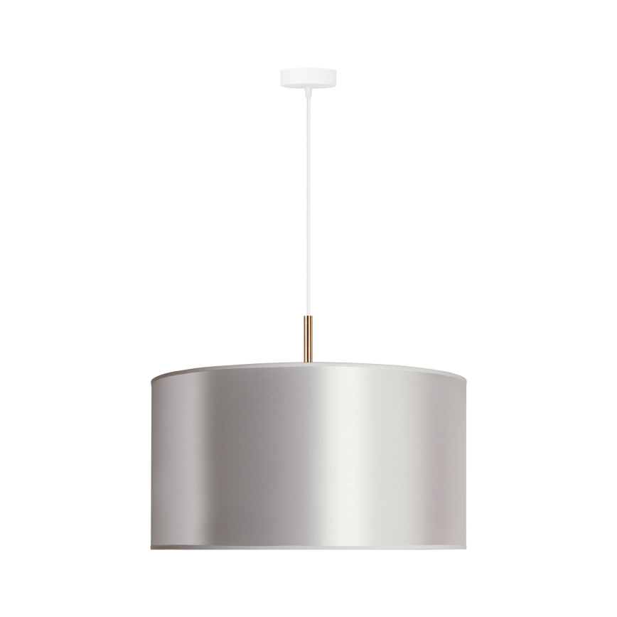 Duolla - Ljuskrona med textilsladd CANNES 1xE27/15W/230V diameter 45 cm silver/koppar